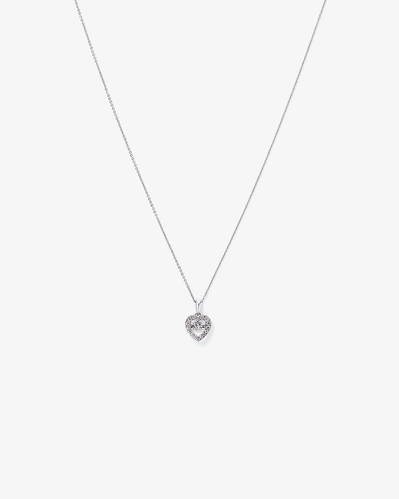 Lume Lab Heart Pendant with 0.37 Carat TW of Laboratory-Grown Diamonds in Sterling Silver