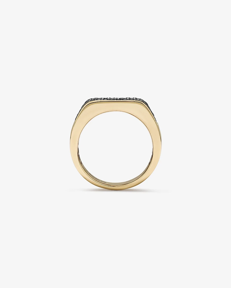 Men’s Ring with 0.95 Carat TW of Enhanced Black Diamonds in 10kt Yellow Gold