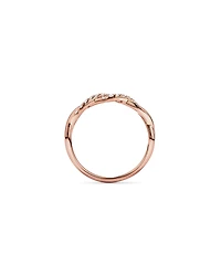 Alliance torsadée en or rose 14 carats sertie d'un diamant rond brillant de 0,16 carat, cultivé laboratoire