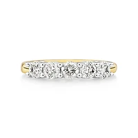 Evermore 5 Stone Wedding Band with 1 Carat TW of Diamonds in 14kt Yellow/White Gold