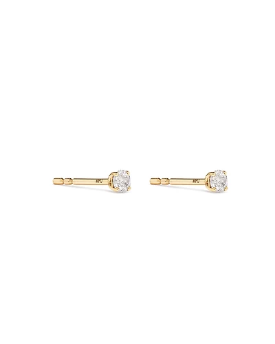 0.15 Carat TW Diamond Round Brilliant Mini Solitaire Stud Earrings in 10kt Yellow Gold