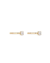 0.15 Carat TW Diamond Round Brilliant Mini Solitaire Stud Earrings in 10kt Yellow Gold