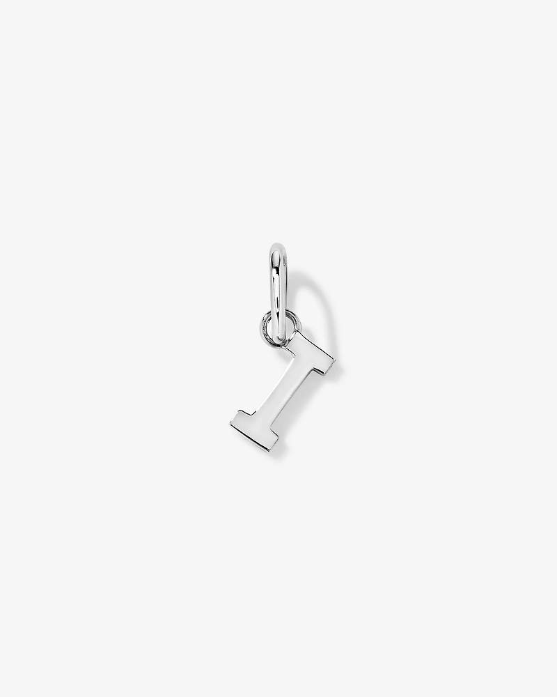 Letter I Initial Pendant in Sterling Silver