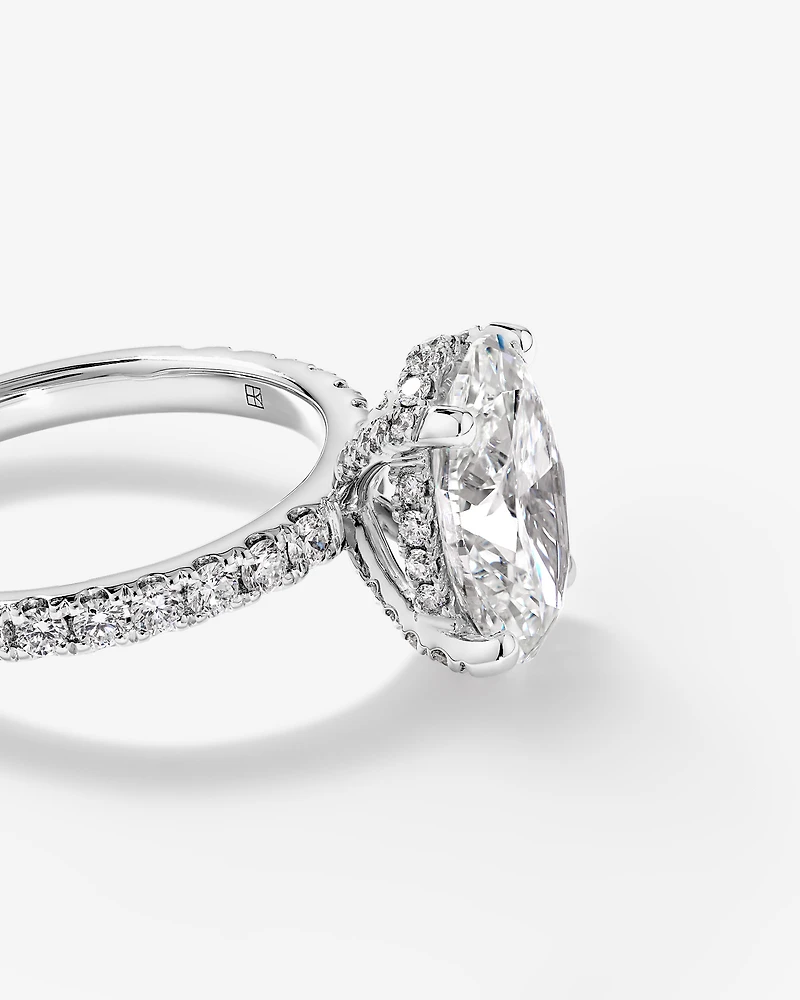 3.50 Carat TW Oval Cut Laboratory-Grown Diamond Engagement Ring 18kt White Gold