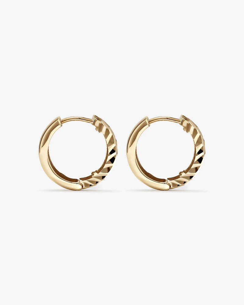 11mm Huggie Earrings 10kt Yellow Gold