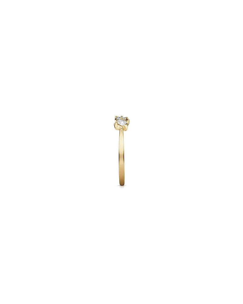 0.40 Carat TW Fancy Cut Laboratory-Grown Diamond Four Stone Ring in 10kt Yellow Gold