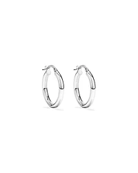 15mm Round Hoop Earrings in Sterling Silver