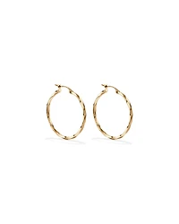 28mm Square Twist Hoop Earrings in 10kt Yellow Gold