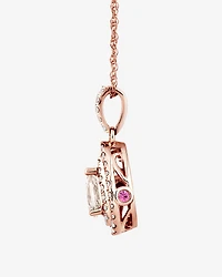 Pendentif griffé en or rose 10 K avec diamants totalisant 0,20 ct et morganite Sir Michael Hill