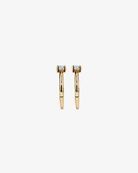 Dormeurs avec accent Aigue-marine 10 mm en or jaune 10 ct