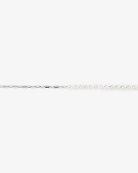 Half Cultured Freshwater Pearl Half Paperclip Chain Bracelet in Sterling Silver