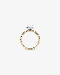1.46 Carat TW Emerald Cut Laboratory-Grown Diamond Halo Engagement Ring 14kt Yellow and White Gold