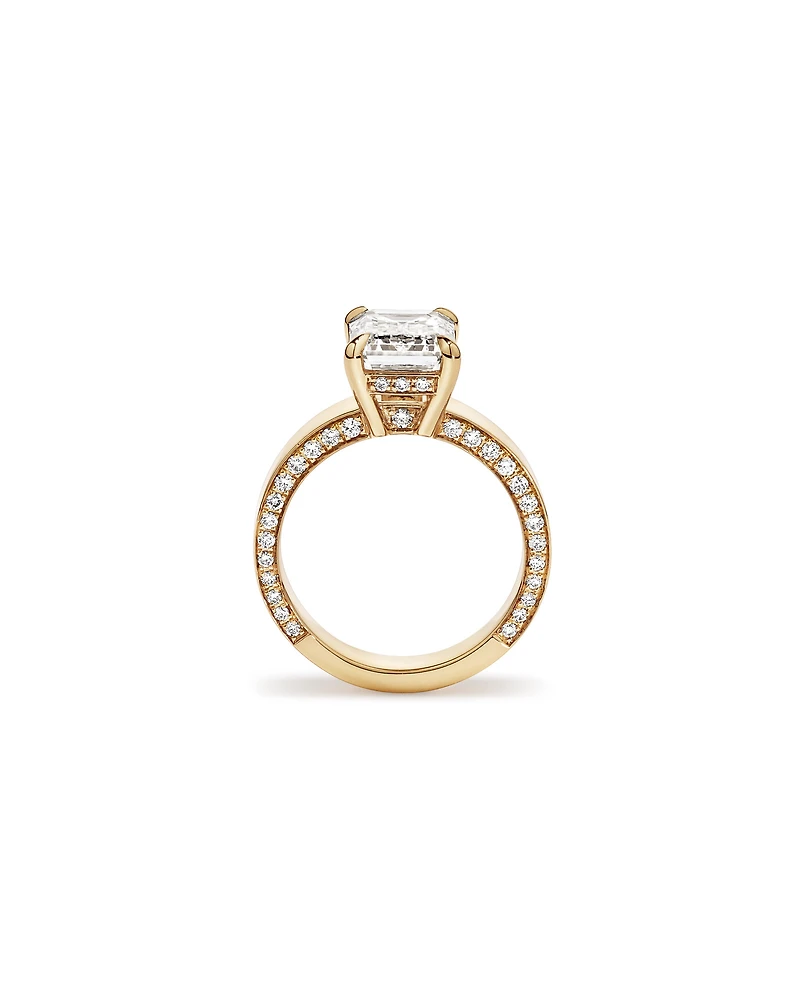 4.56 Carat TW Emerald Cut Laboratory-Grown Diamond Engagement Ring in 18kt Yellow Gold