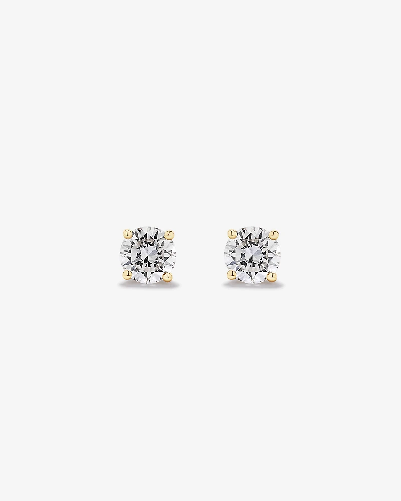 1.00TW Lab Diamond Solitaire Stud Earrings in 10kt Gold