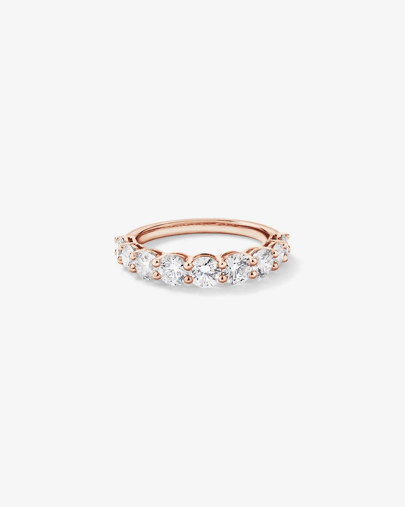 1.75 Carat TW Round Brilliant Laboratory-Grown Diamond Wedding Band 14kt Rose Gold
