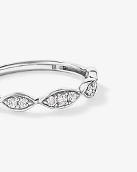Alliance torsadée en or blanc 14 carats avec diamants (poids total 0,20 carat)