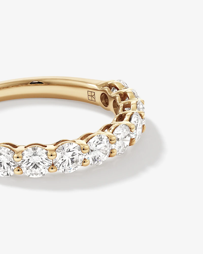 1.30 Carat TW Round Brilliant Laboratory-Grown Diamond Wedding Ring in 14kt Yellow Gold