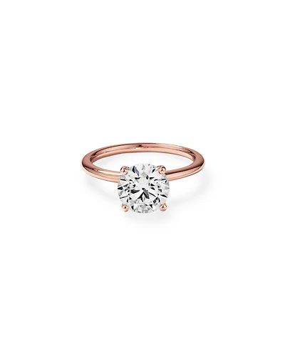 Carat TW Round Brilliant Laboratory-Grown Diamond Solitaire Engagement Ring 14kt Rose Gold