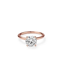 Carat TW Round Brilliant Laboratory-Grown Diamond Solitaire Engagement Ring 14kt Rose Gold