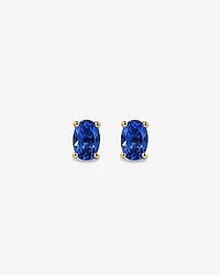 Oval Sapphire Stud Earrings in 10kt Yellow Gold