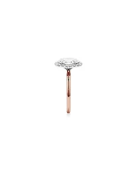 2.34 Carat TW Oval Cut Laboratory-Grown Diamond Halo Engagement Ring in 14kt Rose Gold