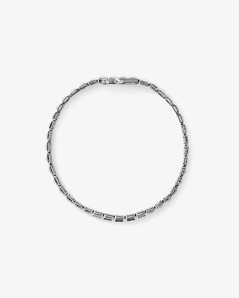 Men's 0.50 Carat TW Black and White Diamond Tennis Bracelet in Sterling Silver