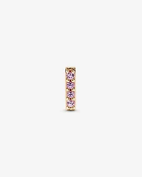 Pink Sapphire Bar Helix Single Stud Earring in 10kt Yellow Gold