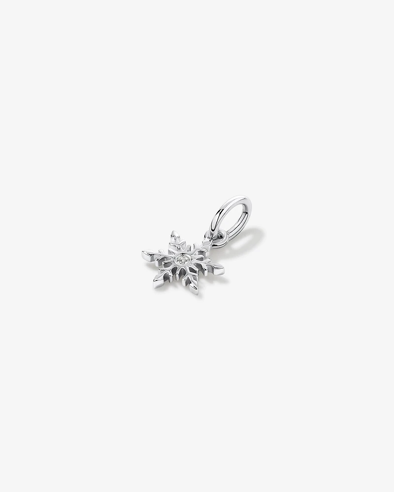 Snowflake Pendant with Cubic Zirconia in Sterling Silver