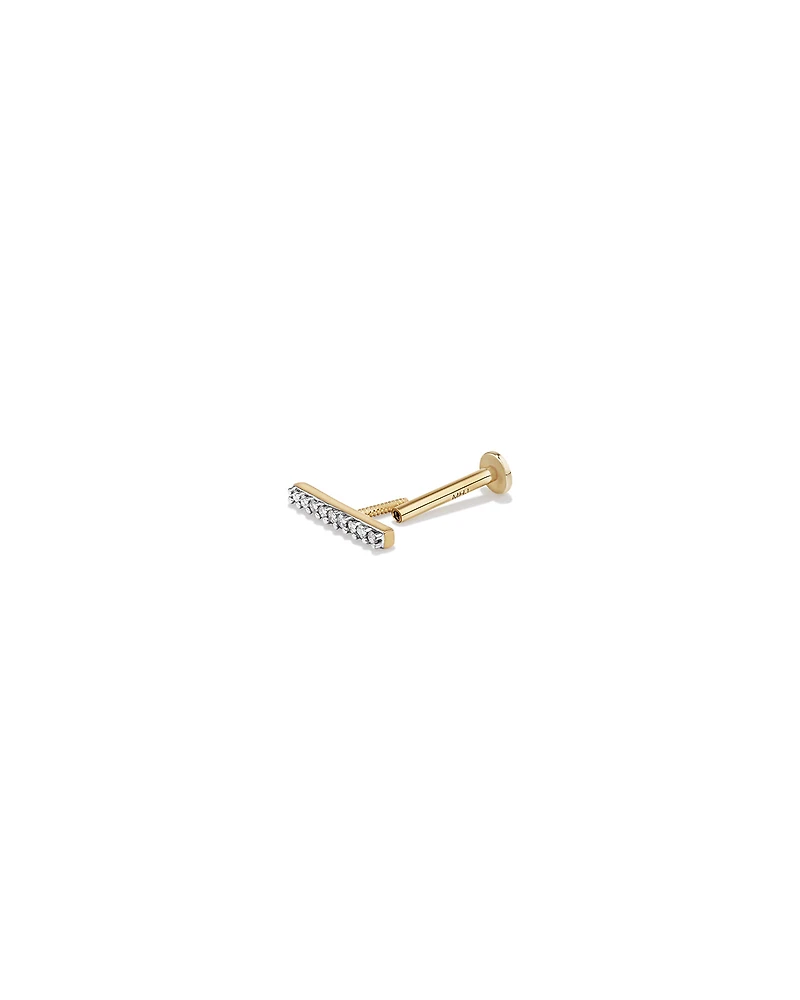 Boucle d'oreille clou barrette pour cartilage en or jaune 10kt