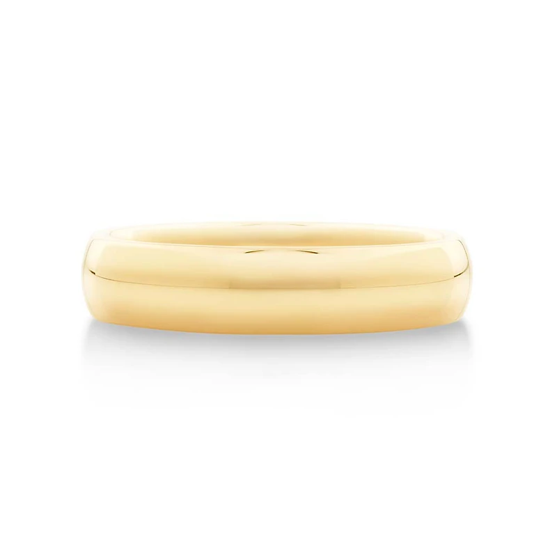 5mm High Domed Wedding Band in 10kt Yellow Gold