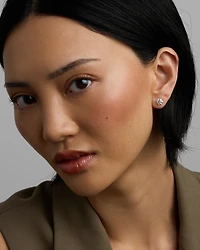 2,00 carats TW Boucles d’oreilles solitaires en diamant cultivé en laboratoire en or blanc 14 carats