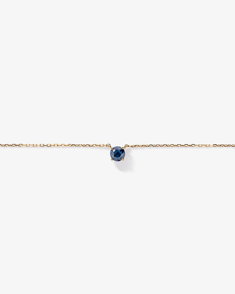 Australian Sapphire Round Cut Necklace in 10kt Yellow Gold