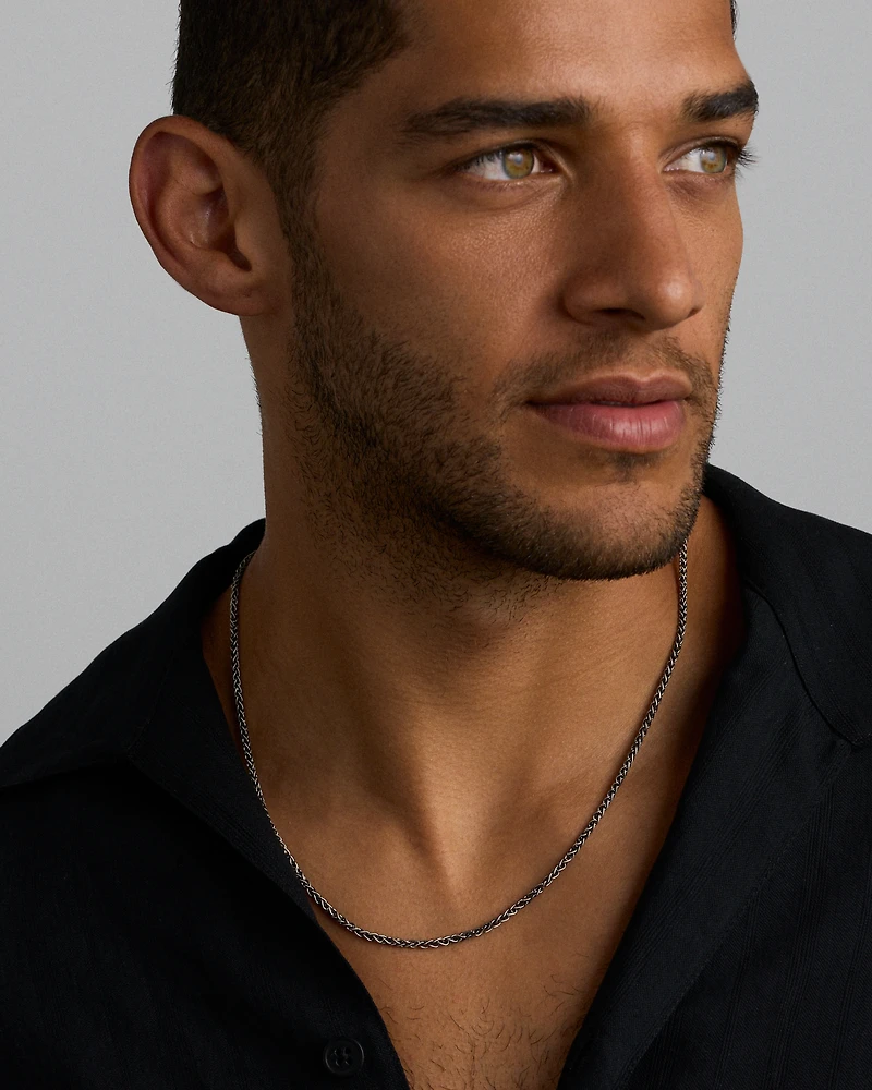 Chaîne en argent sterling oxydé de 65 cm (25 po)