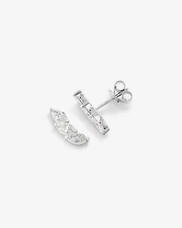 Boucles d’oreilles grimpantes en diamants cultivées en laboratoire TW Floret de 0,96 carat en or blanc 10 carats