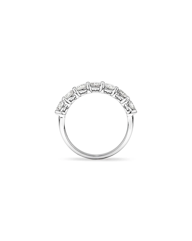 7 Stone Claw Wedding Ring with 1.61 Carat TW of Diamonds in 14kt White Gold