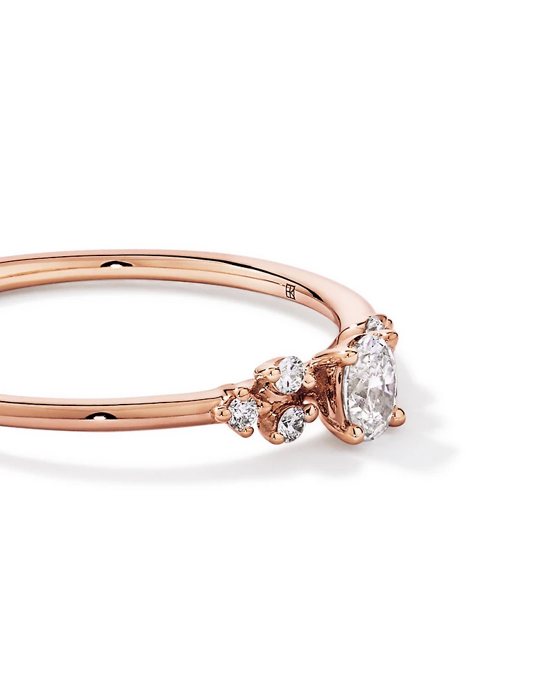 0.20TW Oval and Round Brilliant Laboratory-Grown Diamond Promise Ring 10kt Rose Gold