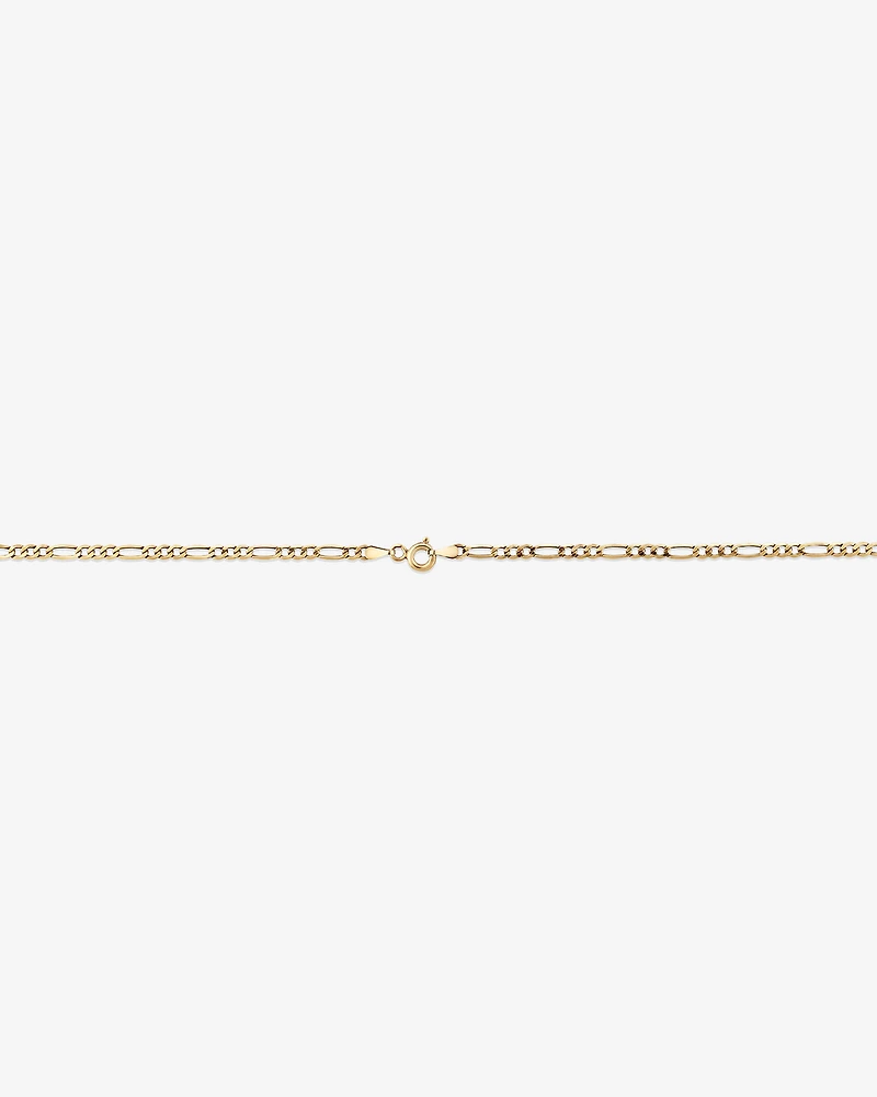 60cm (24") 2.5mm-3mm Width Hollow Figaro Chain in 10kt Yellow Gold