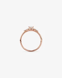0.20TW Emerald Cut and Round Brilliant Laboratory-Grown Diamond Promise Ring 10kt Rose Gold