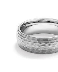 8mm Hammered Wedding Band in Tungsten