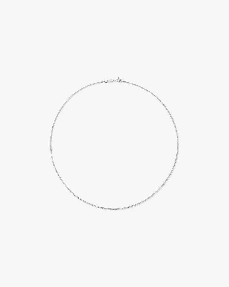 55cm (17") 1.44mm Width Solid Diamond Cut Curb Chain in 10kt Gold