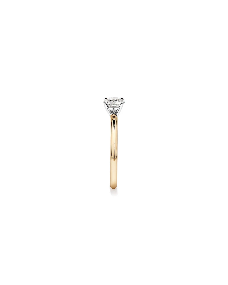 0.70 Carat TW Round Brilliant Laboratory-Grown Diamond Solitaire Engagement Ring 14kt Yellow and Gold