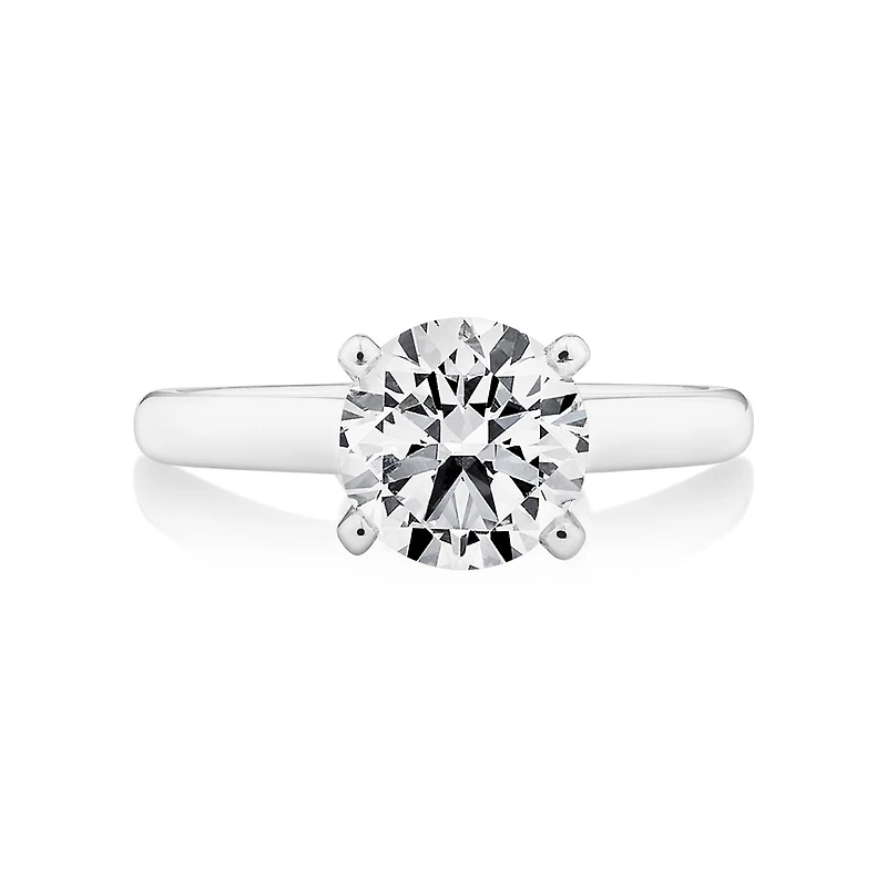 Certified Solitaire Engagement Ring with 2.00 Carat TW Diamond in 14kt White Gold