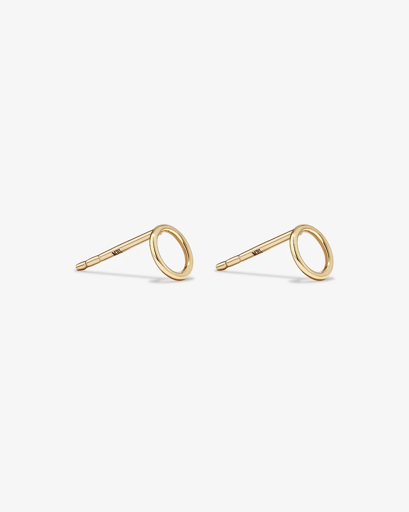 5mm Circle Stud Earrings in 10kt Yellow Gold