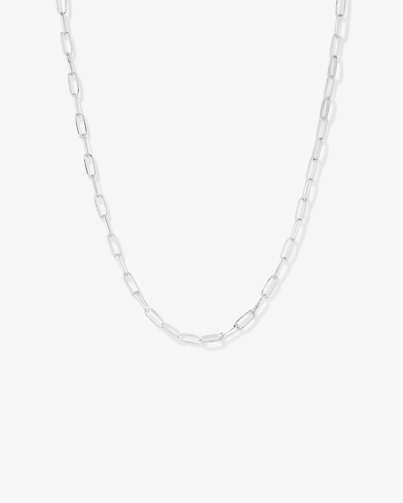 46cm (18.1”) 5.5mm-6mm Width Paperclip Chain in Sterling Silver
