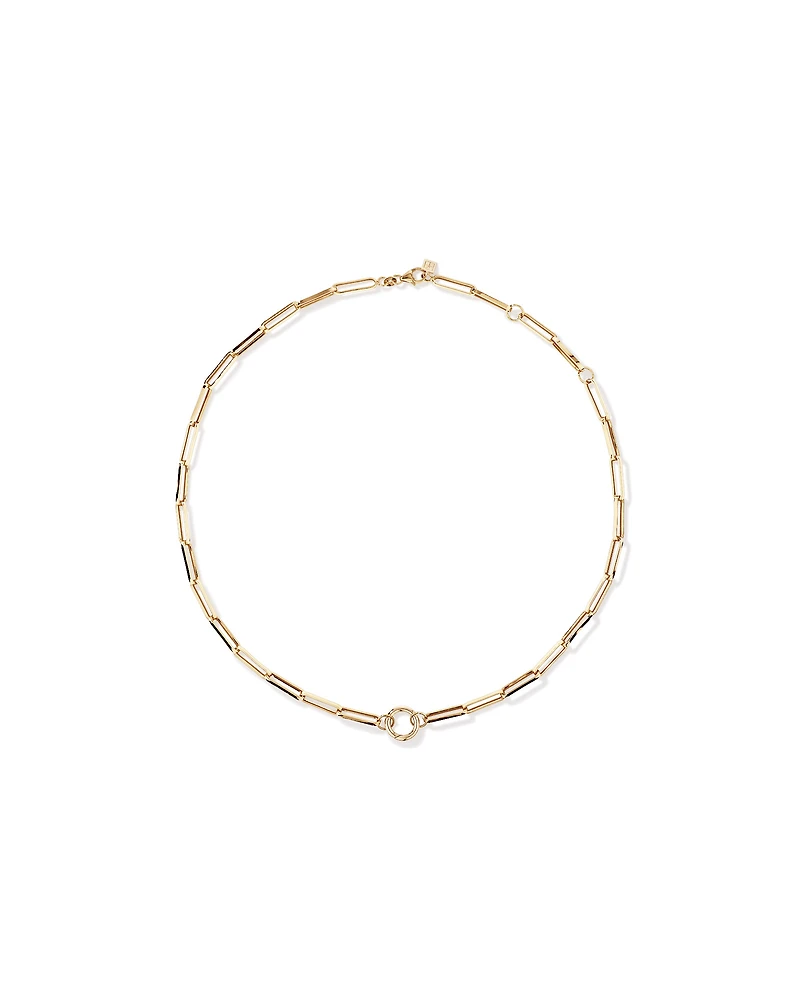 50cm (20") Square Paperclip Open Pendant Chain in 10kt Yellow Gold