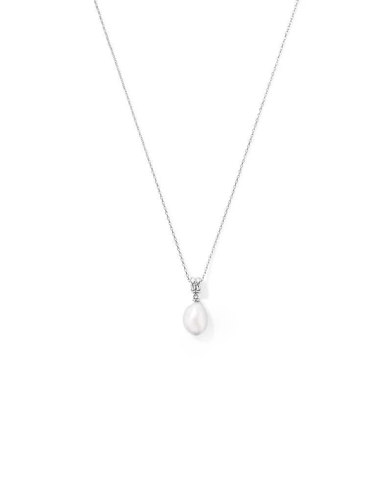 Two-Row Cultured Freshwater Baroque Pearl Pendant in Sterling Silver