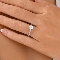 Certified Solitaire Engagement Ring with a 1 Carat TW Diamond in 14kt White Gold