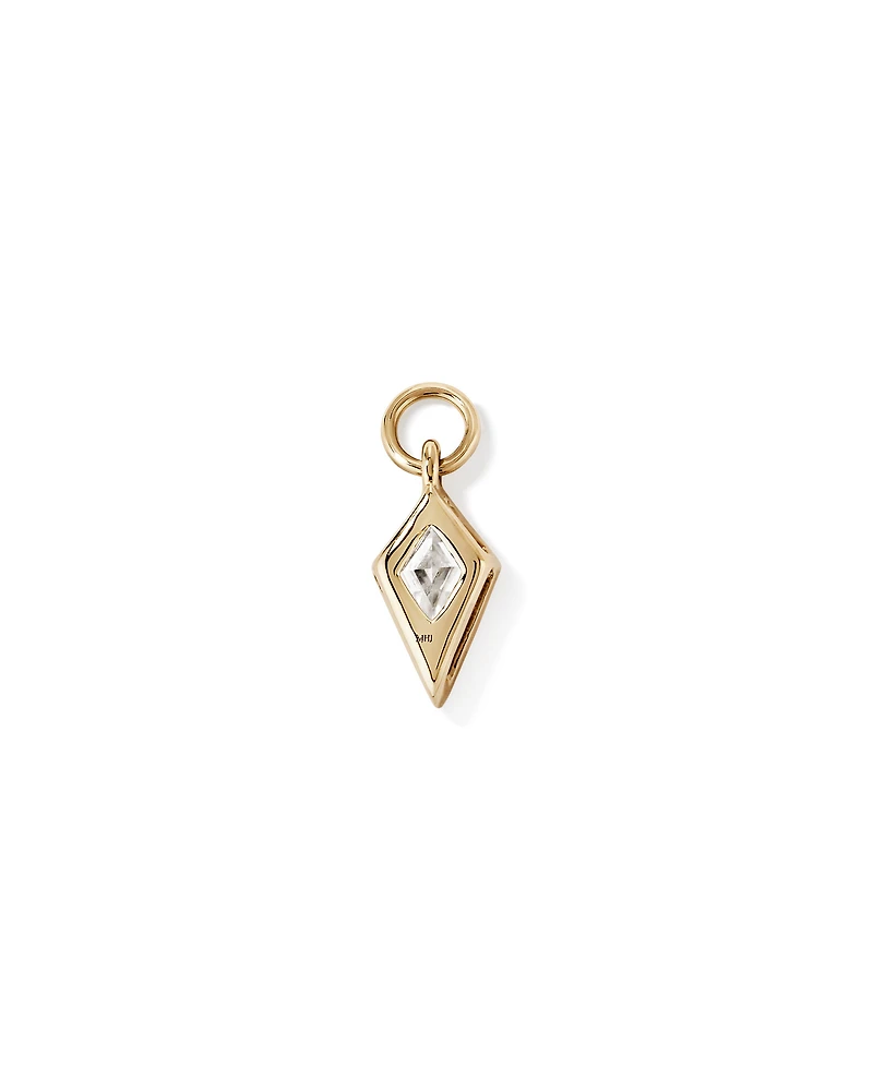 Kite Cut Earring Charm with 0.33 Carat TW of Laboratory-Grown Diamond in 10kt Yellow Gold