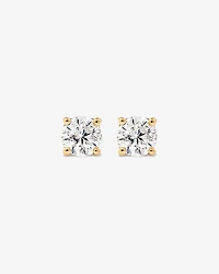 0.75 Carat TW Diamond Solitaire Stud Earrings 18kt Yellow Gold