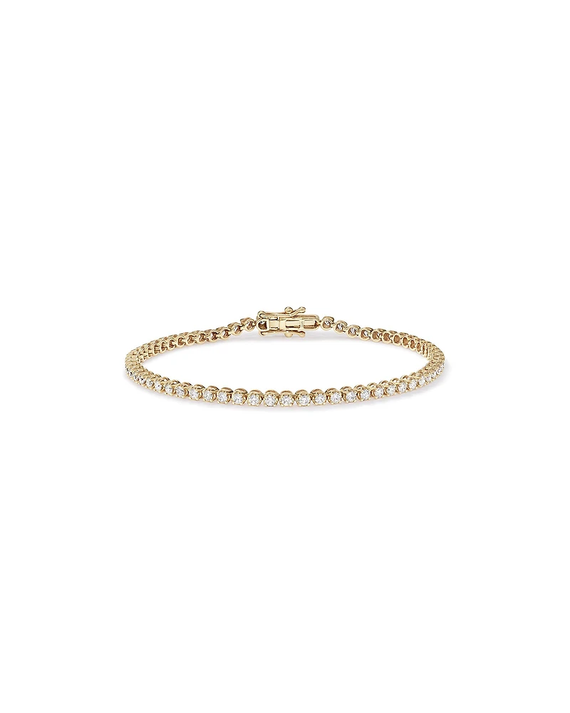Carat TW Laboratory-Grown Diamond Tennis Bracelet set in 10kt White Gold